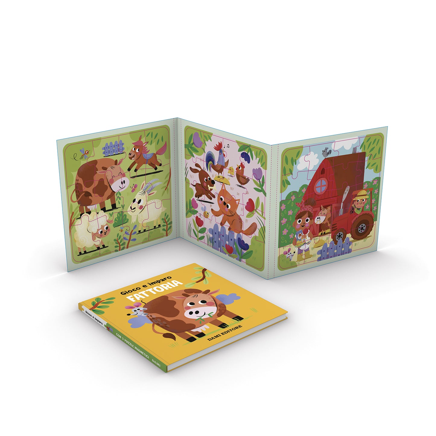 Fattoria::1 libro + 3puzzle magnetici