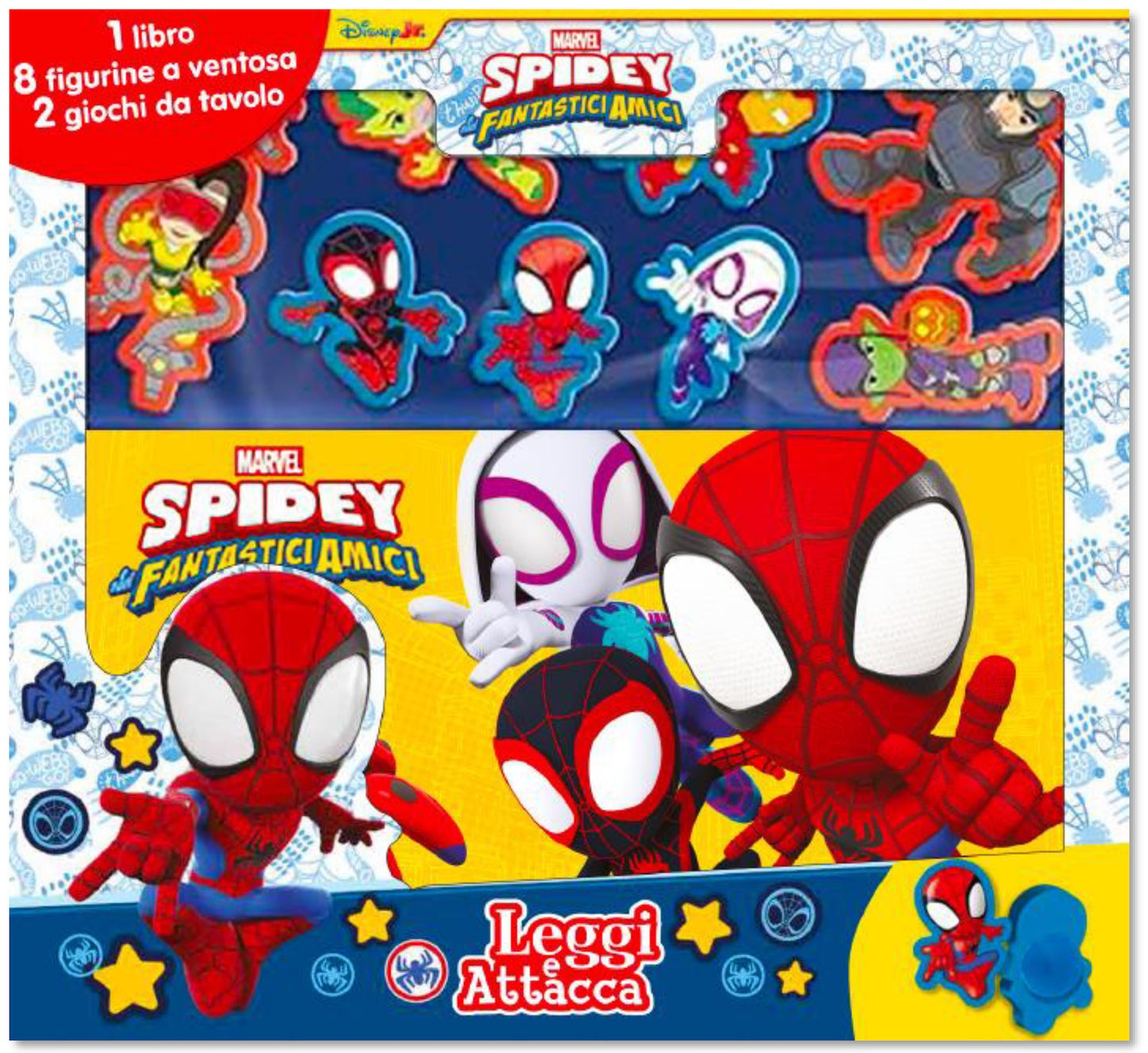 Spidey Leggi e attacca::1 libro, 8 figurine, 2 giochi da tavolo