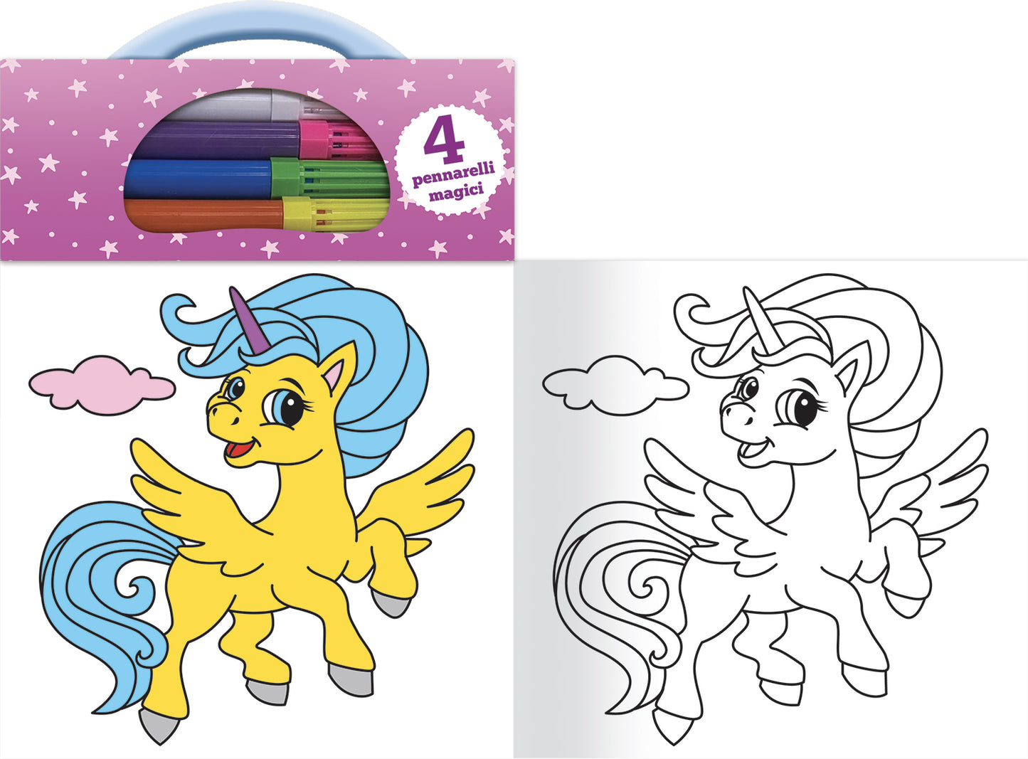 Colora gli unicorni con i pennarelli magici::Unicorni, fate, gnomi, streghe e tanto altro ancora!