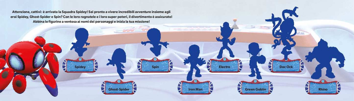 Spidey Leggi e attacca::1 libro, 8 figurine, 2 giochi da tavolo