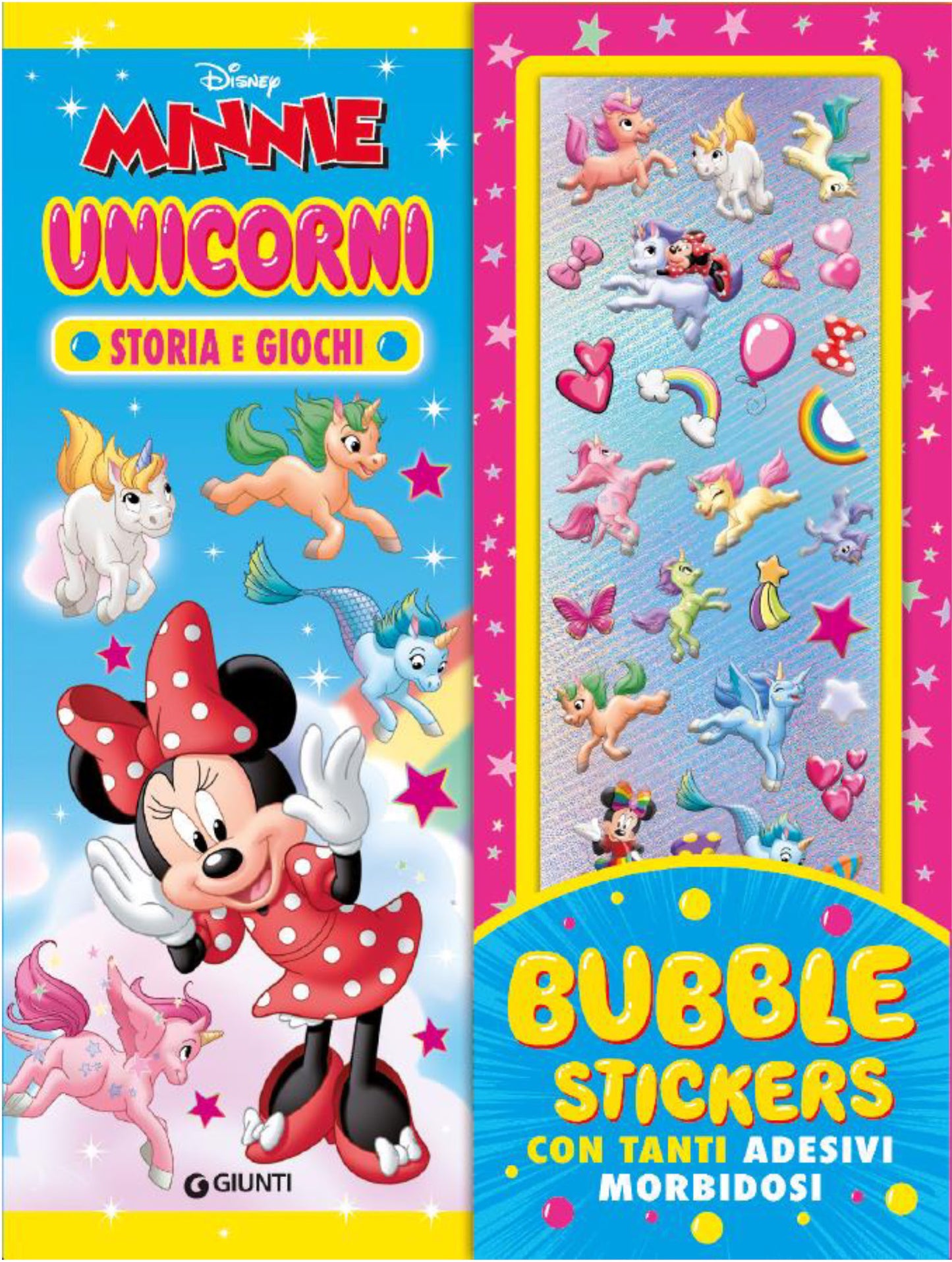 Unicorni Minnie Bubble Stickers Disney::Storia e giochi, con tanti adesivi morbidosi