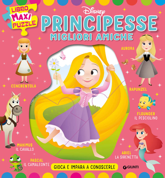 Libro Maxi Puzzle Disney Principesse Migliori amiche::Gioca e impara a conoscerle