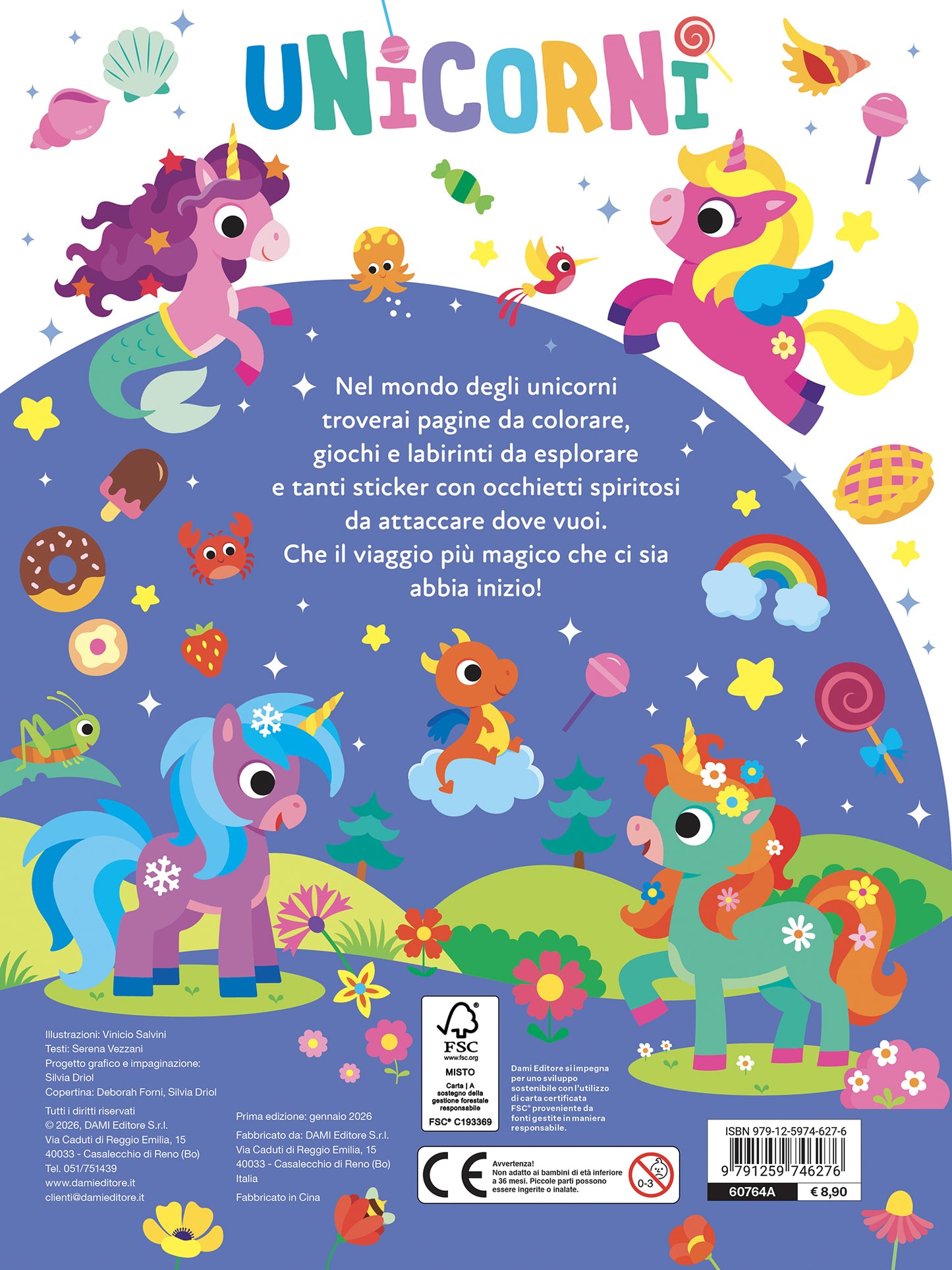 Unicorni::Giochi, percorsi, labirinti, coloring