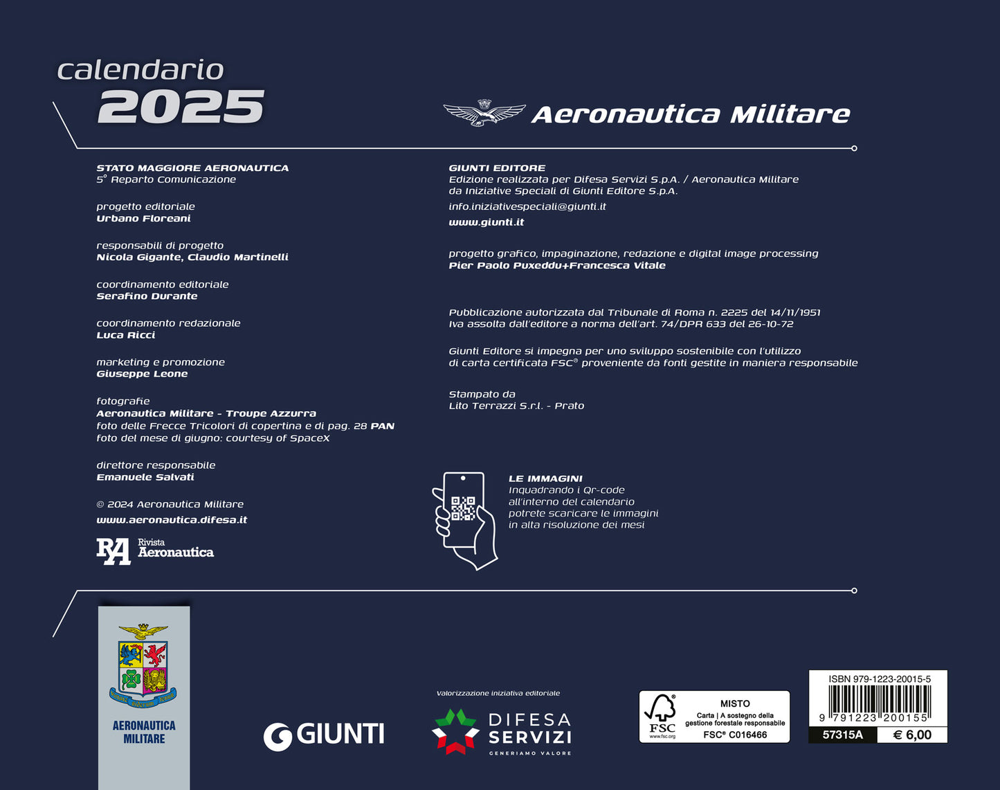 Calendario Aeronautica Militare 2025 - da tavolo