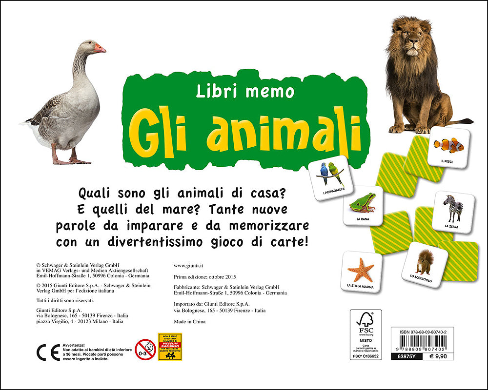 Gli animali::Con 40 carte memo!