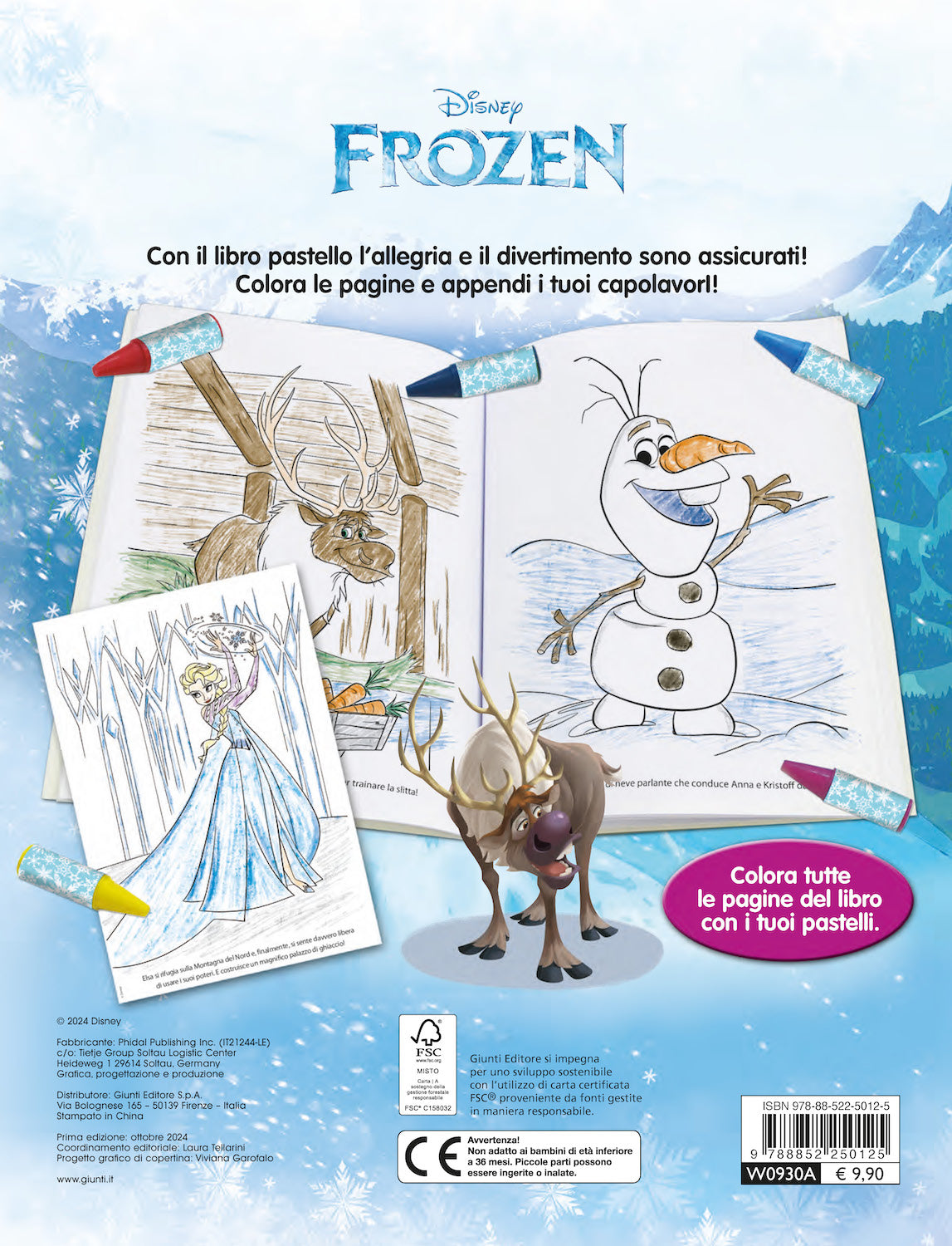 Libro Pastello Frozen::12 mini pastelli per colorare!