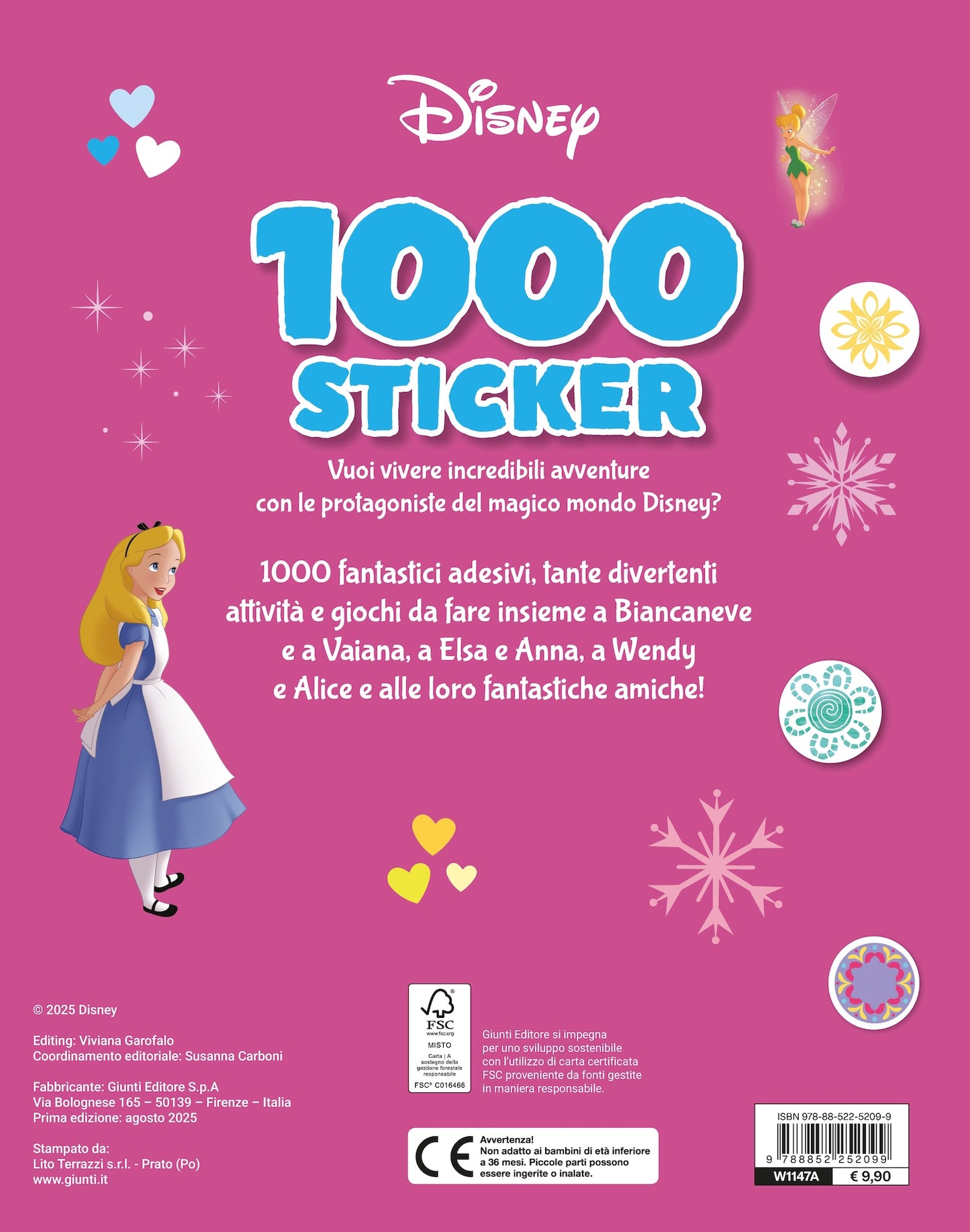 Frozen e Principesse Disney 1000 Sticker - Incantevoli ragazze::Tanti giochi e attività