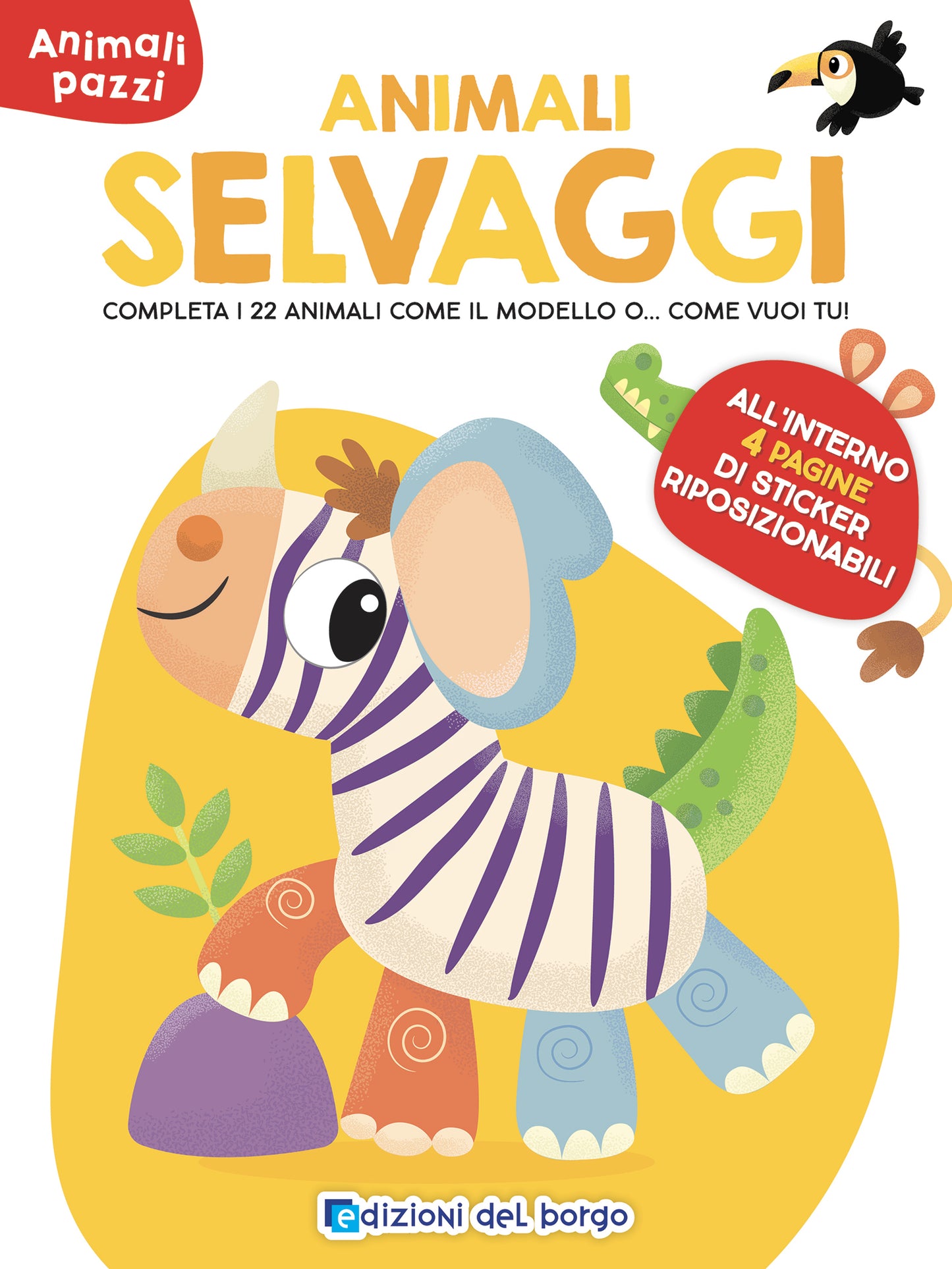 Animali selvaggi::All'interno 4 pagine di sticker riposizionabili