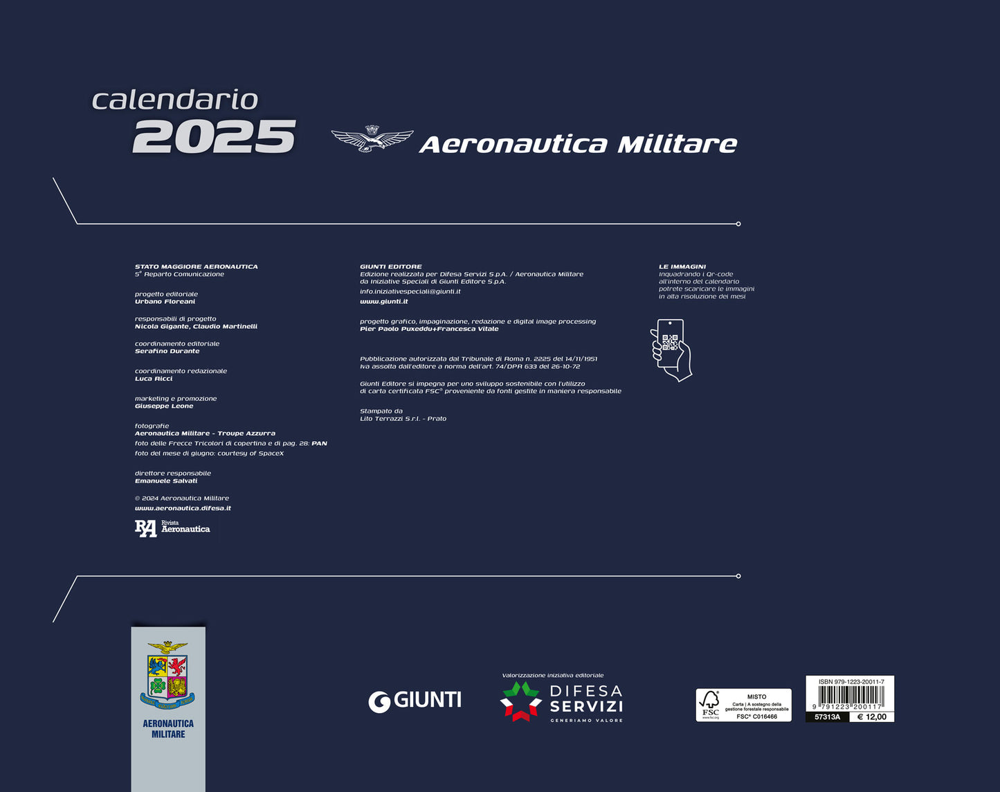 Calendario Aeronautica Militare 2025 - da parete