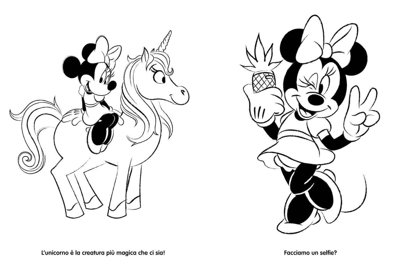 Minnie Unicorni Libro Pastello::12 Mini pastelli per colorare