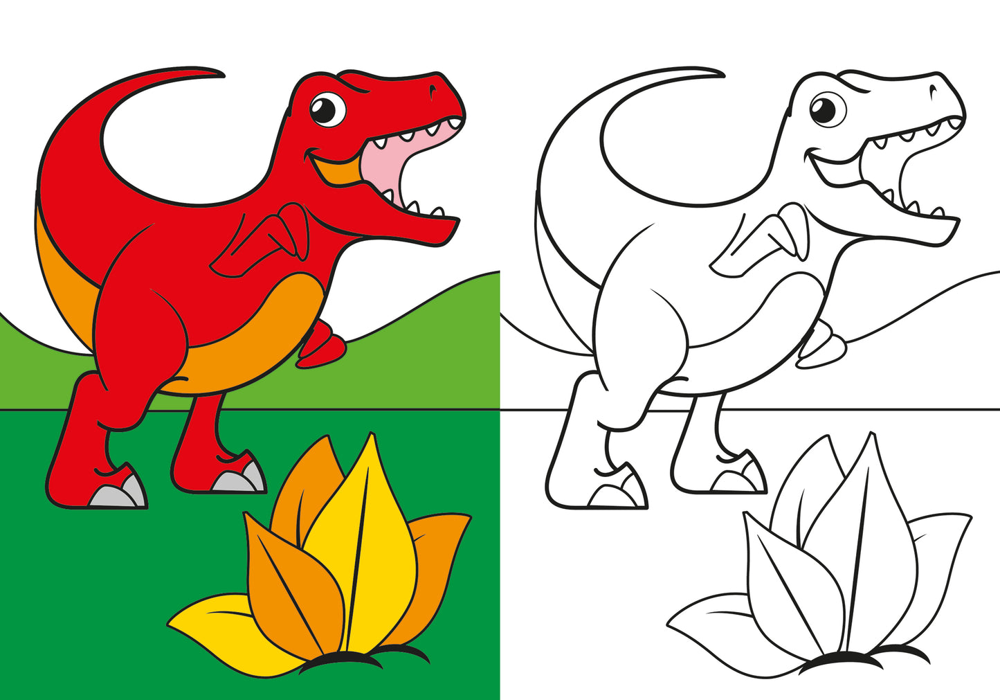 Dinosauri::Tanti simpatici dinosauri da colorare
