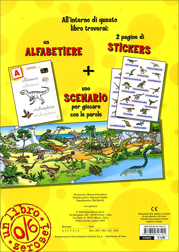 L'alfabeto magico. I dinosauri::Con tantissimi stickers riposizionabili