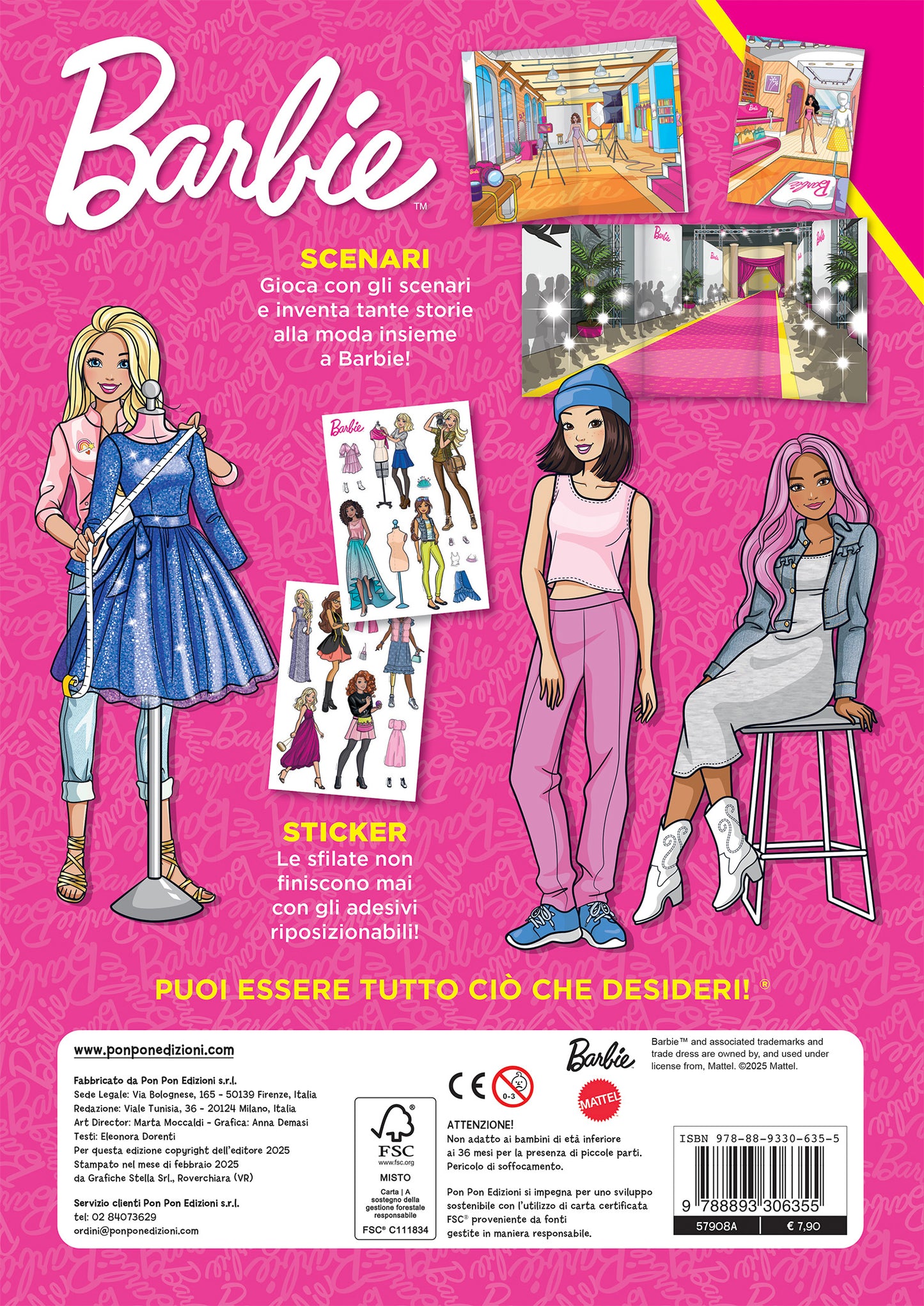 Barbie. Scenari sticker. Fashion week