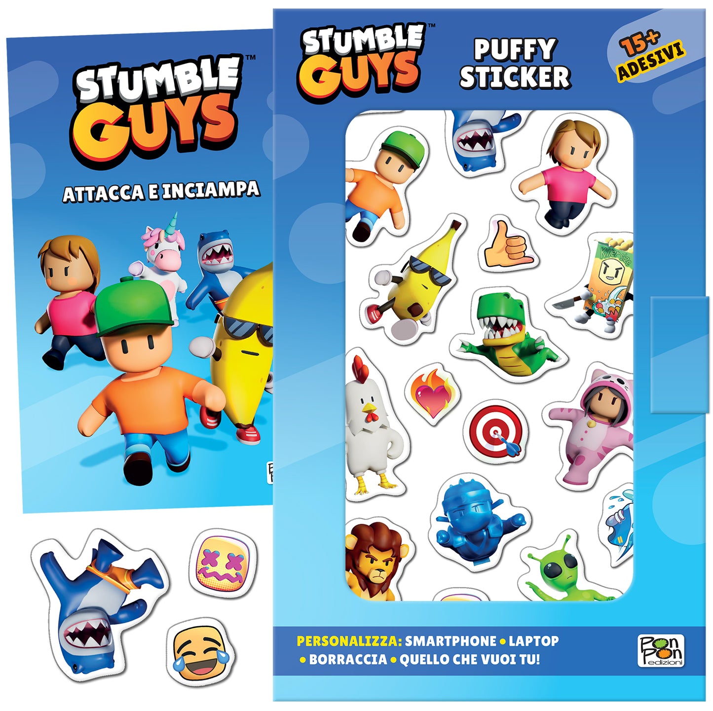 Stumble Guys. Puffy sticker. Attacca e inciampa!