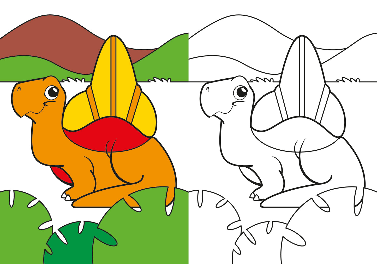 Dinosauri::Tanti simpatici dinosauri da colorare