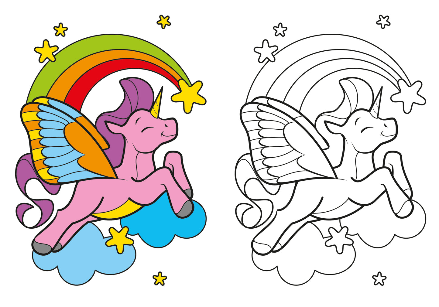 Unicorni::Tanti simpatici unicorni da colorare