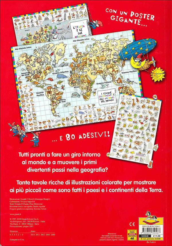 L'atlante per i più piccoli::All'interno un poster gigante e tantissimi adesivi!