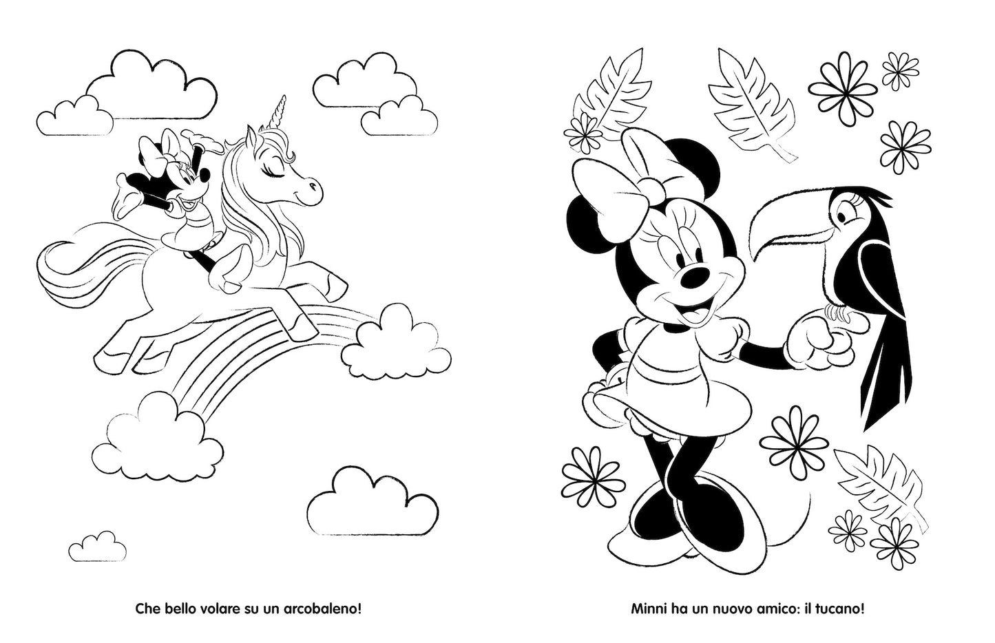 Minnie Unicorni Libro Pastello::12 Mini pastelli per colorare