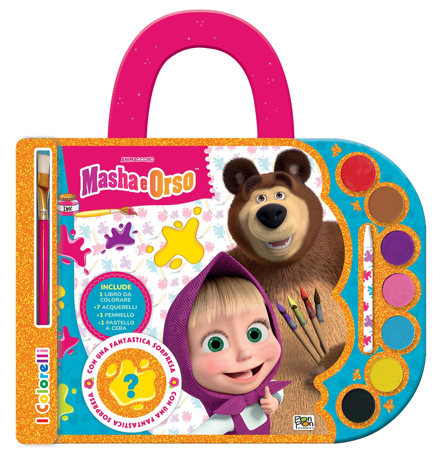 Masha e Orso. I colorelli. Valigetta con acquerelli