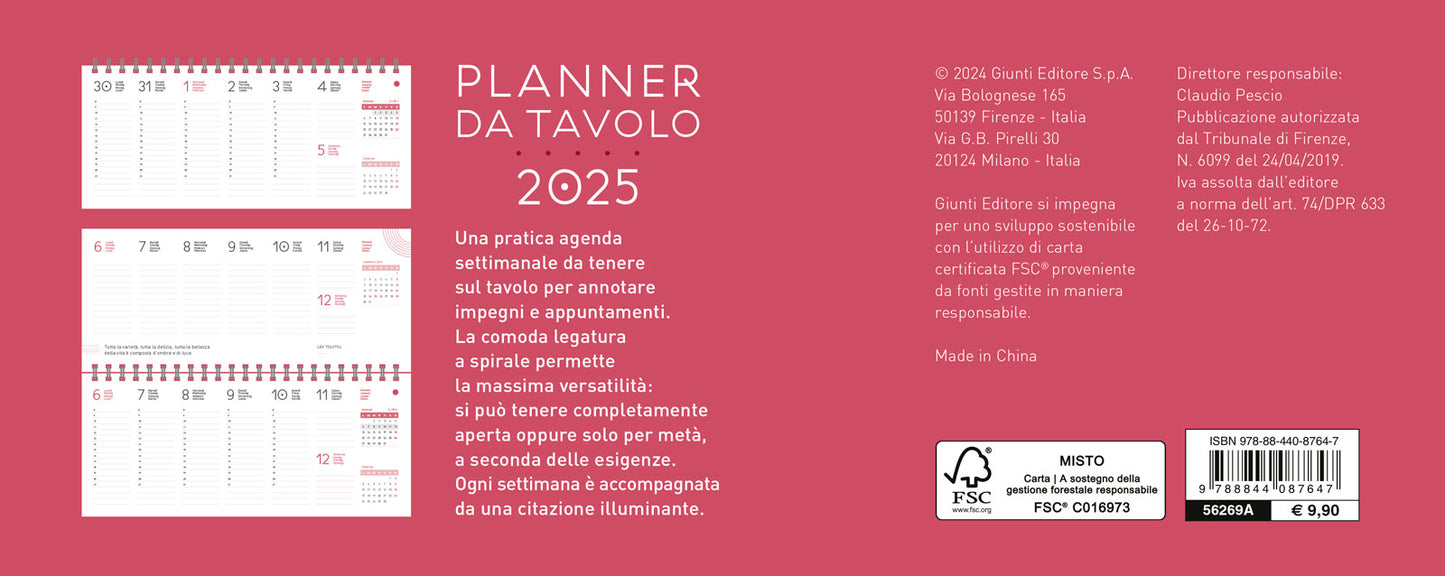 Planner da tavolo 2025