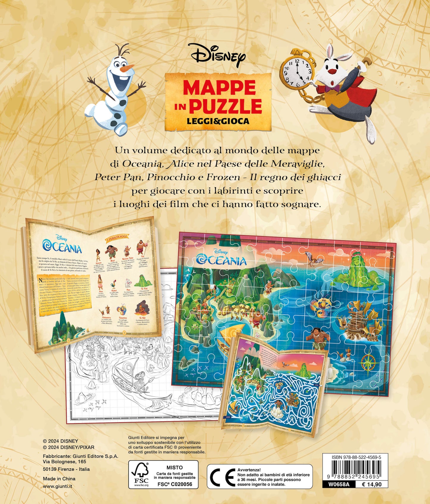 Vaiana Mappe in puzzle Leggi&Gioca::Dove vivono Vaiana e altri amici d’avventura