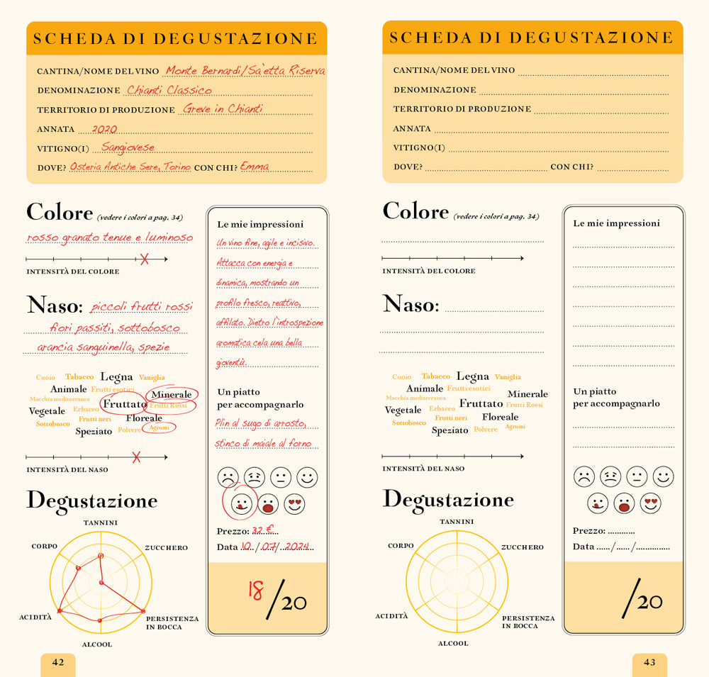 Le carte del vino. Taccuino del degustatore::200 pagine per non perdere mai una goccia delle tue scoperte.