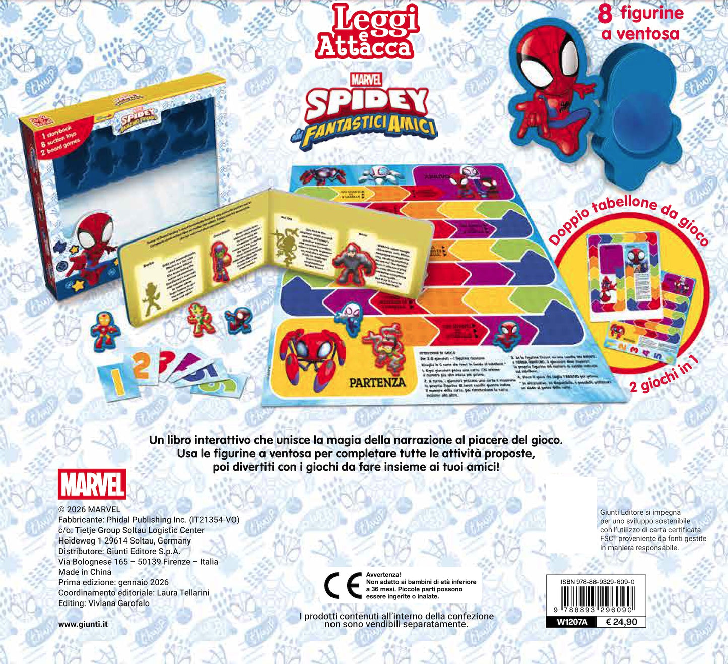 Spidey Leggi e attacca::1 libro, 8 figurine, 2 giochi da tavolo