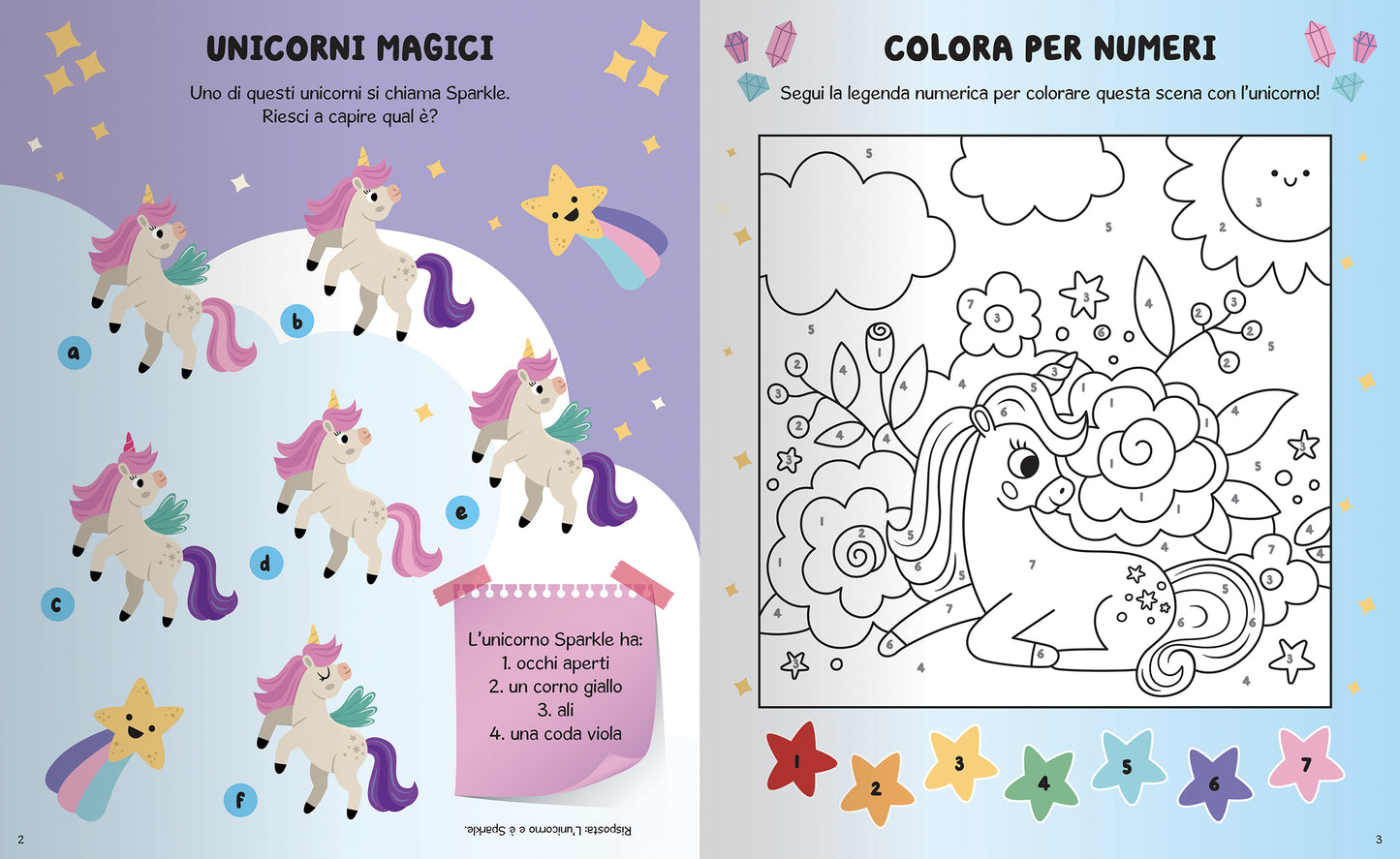 Unicorni::Giochi, Attività, Sticker