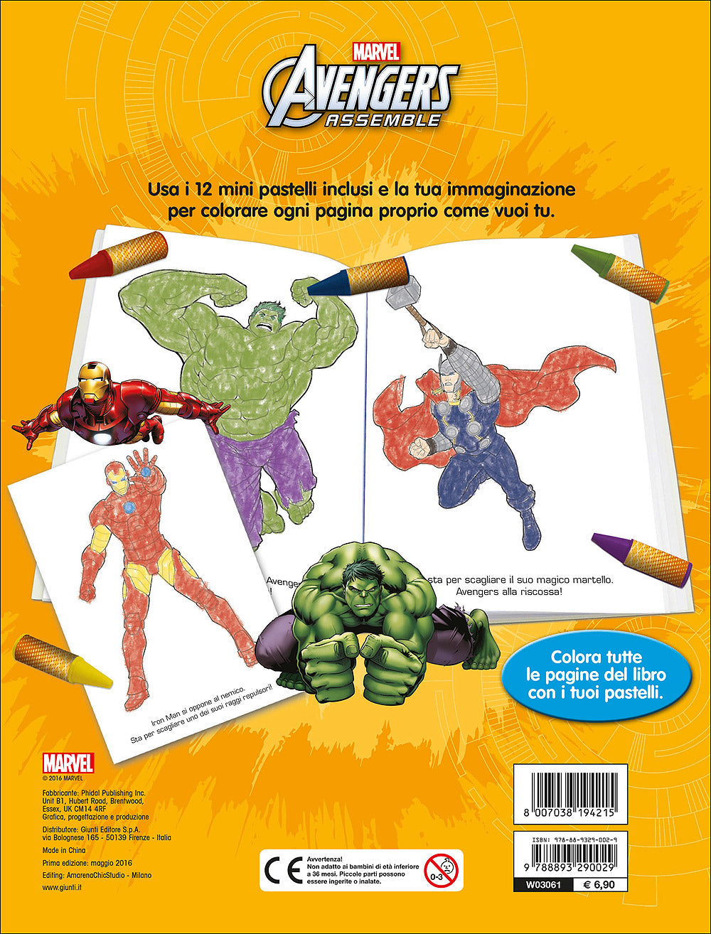 Libro Pastello - Avengers Assemble::12 mini pastelli per colorare!