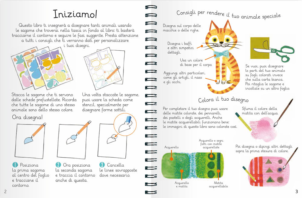 Come disegnare animali::Con più di 70 sagome per disegnare in modo facile e divertente!