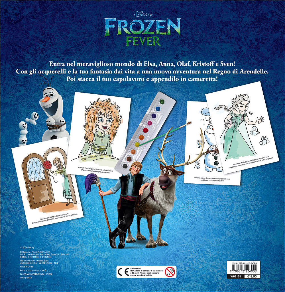 Libro Acquerello - Frozen Fever::Contiene 10 acquerelli e un pennello