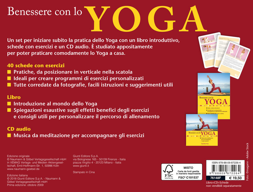 Benessere con lo yoga + CD audio::Il set contiene: 40 schede di esercizi, libro, CD audio