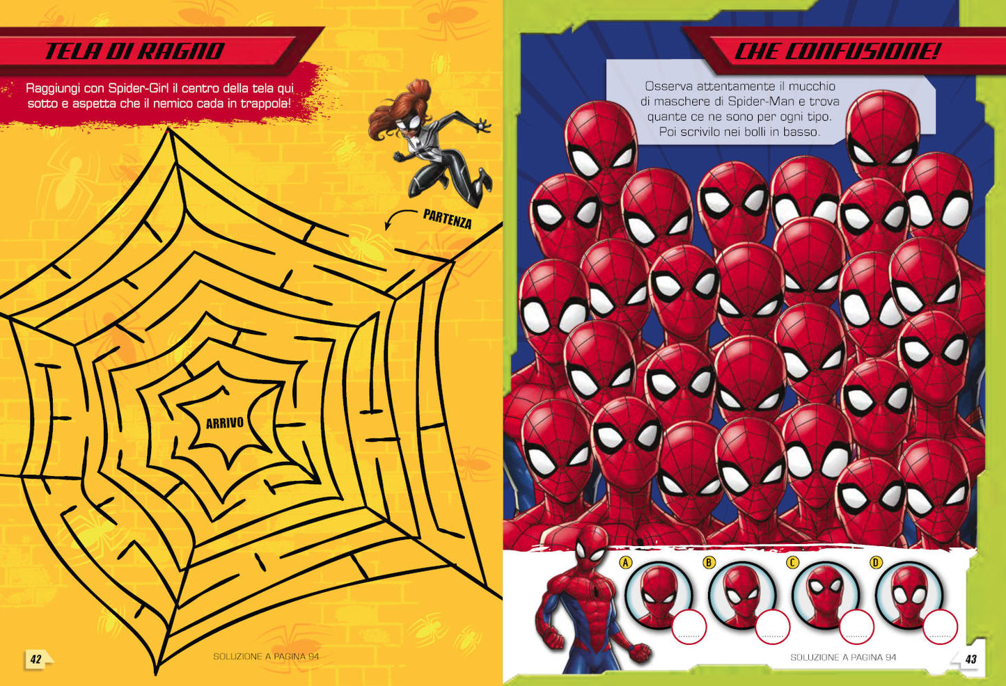 Spiderman 100 Sfide Attività e giochi::Con tanti adesivi
