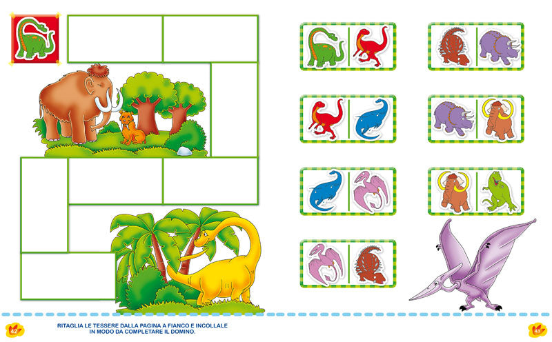 Colora e gioca con i dinosauri::4/6 anni