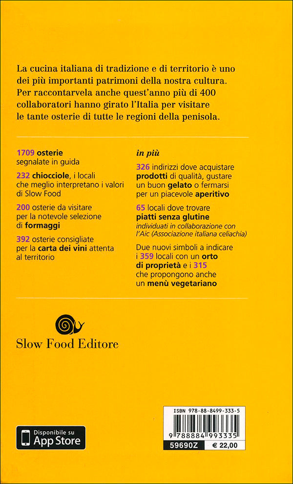 Osterie d'Italia - guida 2014::Sussidiario del mangiarbere all'italiana - 1709 locali consigliati da Slow Food