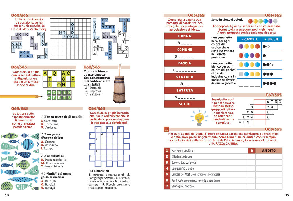 365 rompicapo per un anno::quiz, puzzle e giochi