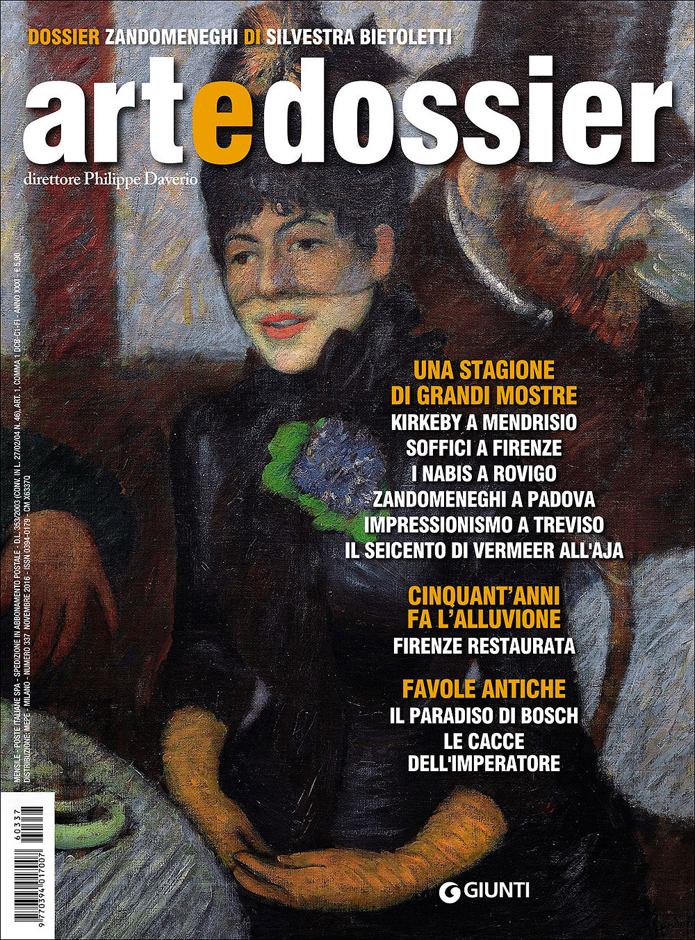 Art e dossier n. 337, novembre 2016::allegato a questo numero il dossier: Zandomeneghi di Silvestra Bietoletti