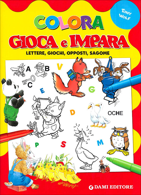 Colora Gioca e Impara::Lettere, giochi, opposti, sagome