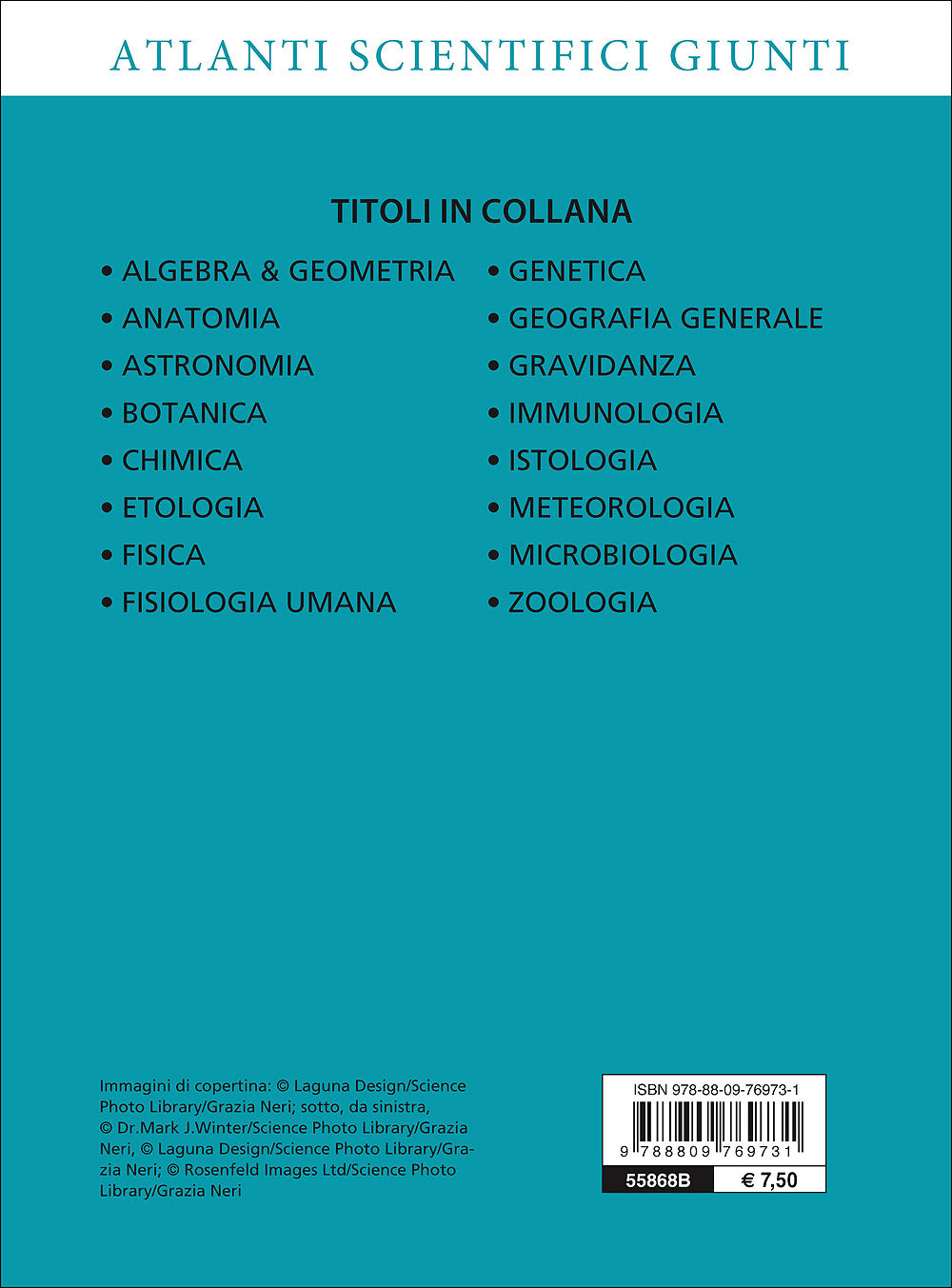 Chimica::La materia: gli atomi, gli elementi. Solidi e soluzioni, acidi e basi. Legami chimici, struttura molecolare. Elettrochimica, cinetica. Chimica nucleare, organica e biologica.