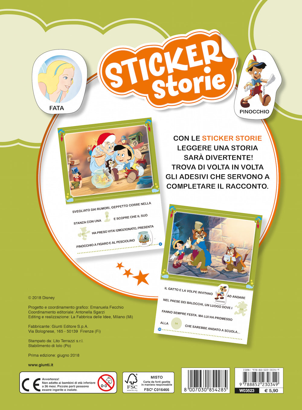 Sticker Storie - Pinocchio::Leggi - Stacca - Attacca