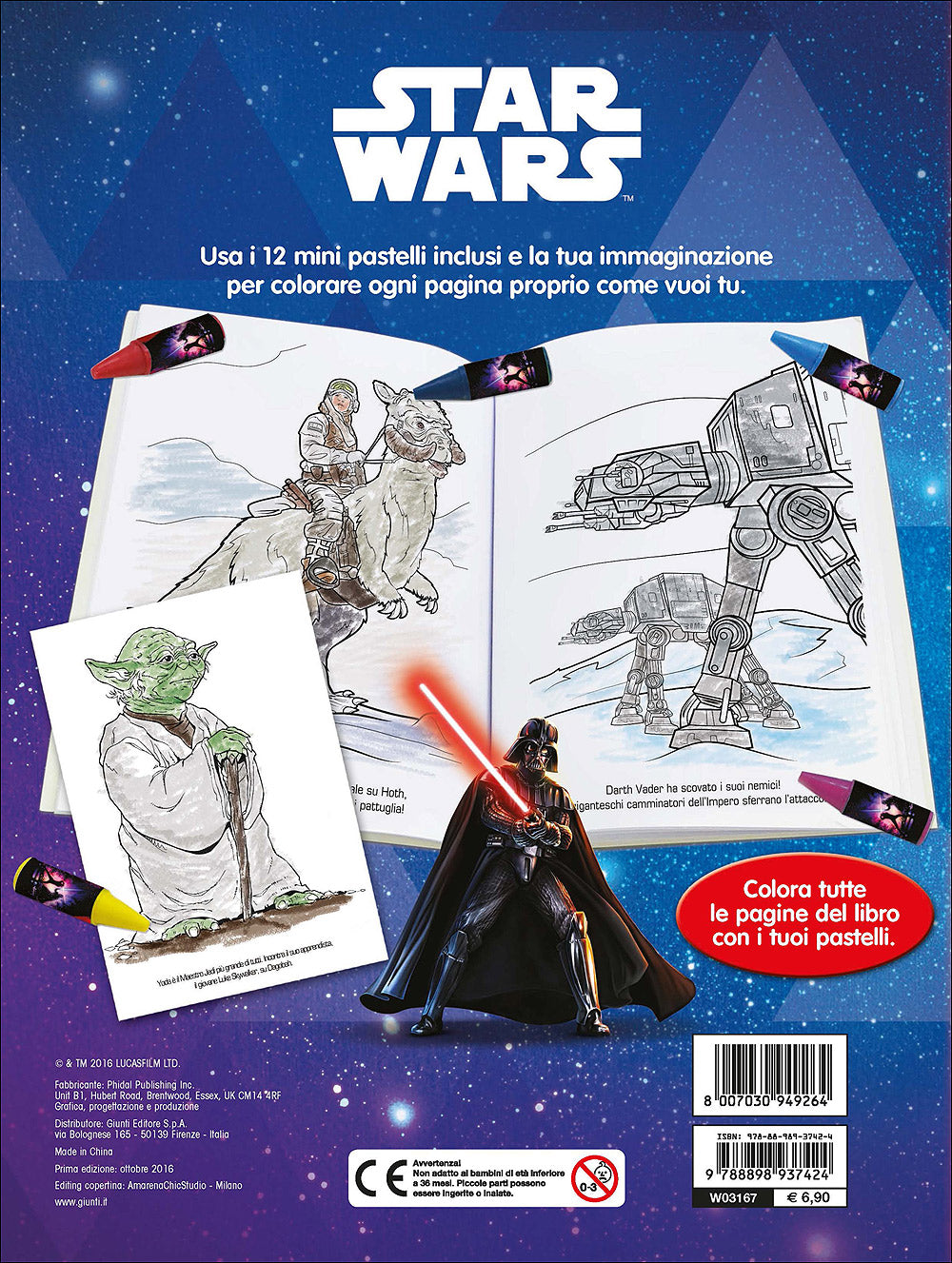 Libro Pastello - Star Wars::12 mini pastelli per colorare!