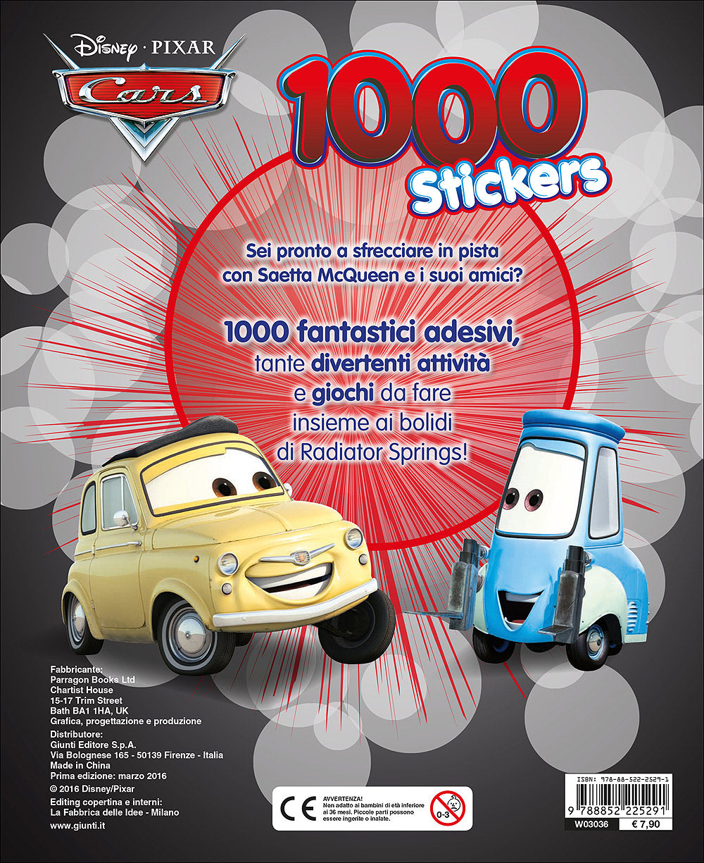 500/1000 Stickers - Cars. 1000 Stickers::Tanti giochi e attività!