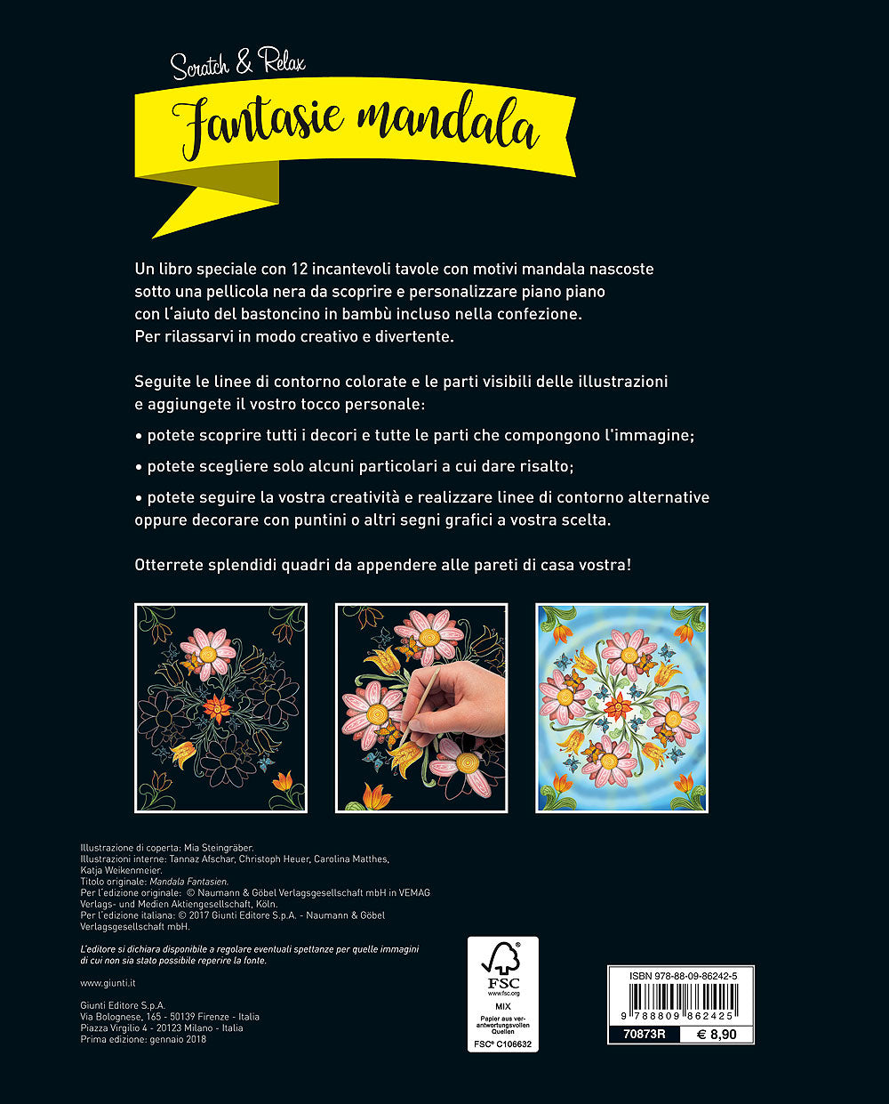 Fantasie mandala::12 incantevoli immagini da scoprire e trasformare per rilassarsi in modo creativo