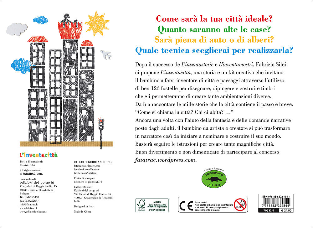 L'inventacittà::Libro + 126 fustelle per disegnare la città