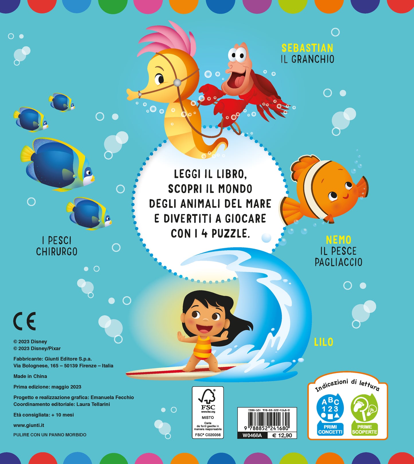 Amici del mare Libro Maxi Puzzle Disney Baby::Gioca e impara a conoscerli