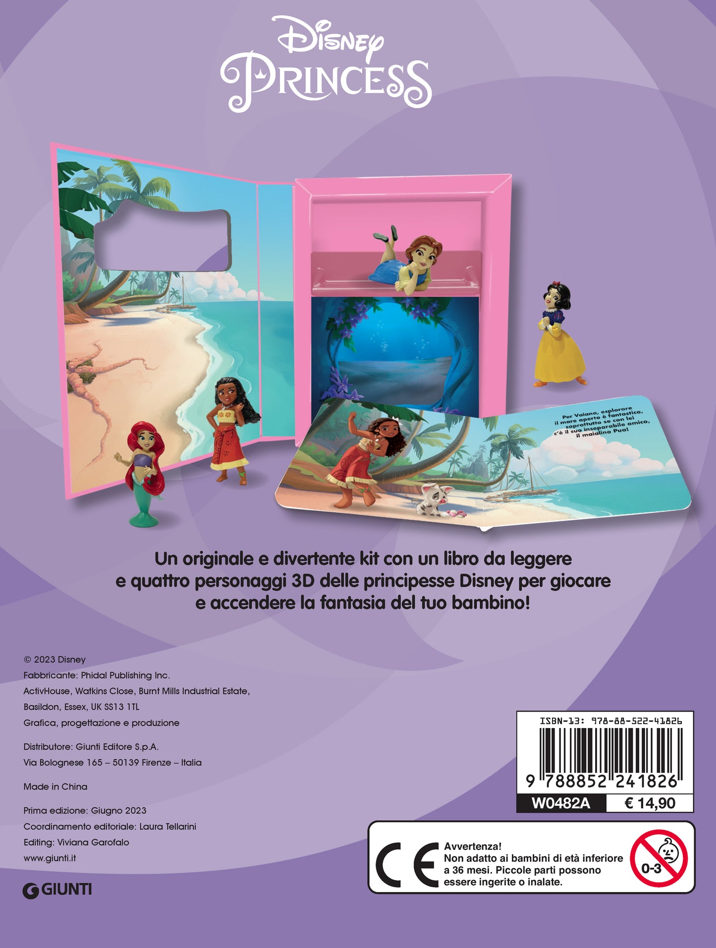 Disney Princess Baby Box::con 4 personaggi Disney in 3d e un libro