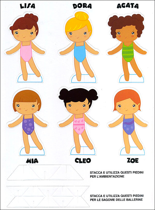 Superalbum delle Ballerine::Stickers, pagine attive, sagome da staccare