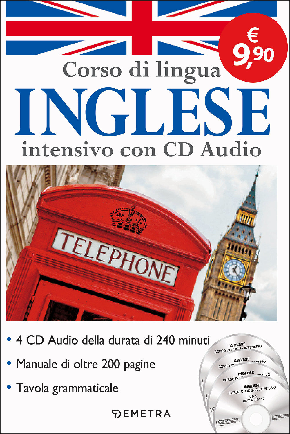 Corso di lingua Inglese intensivo con CD Audio::4 CD della durata di 240 minuti - Manuale di oltre 200 pagine - Tavola grammaticale