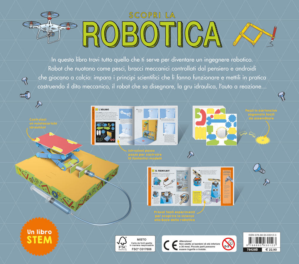 Scopri la robotica::Contiene i modelli da assemblare e un libro di 64 pagine