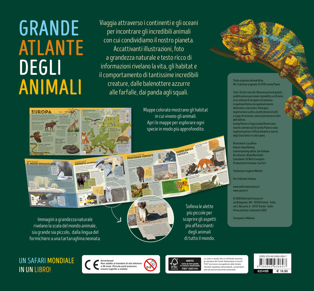 Il grande atlante degli animali::Informazioni sorprendenti, mappe da esplorare e alette da sollevare